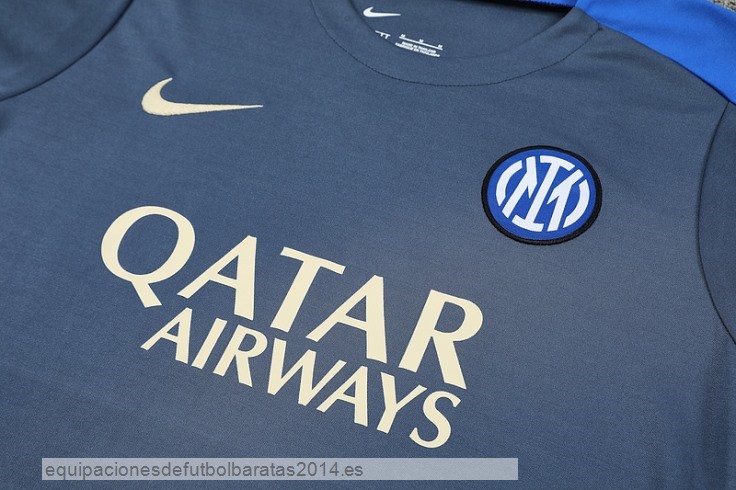 Nuevo Entrenamiento Conjunto Completo Inter Milan 24/25 Gris Azul Baratas